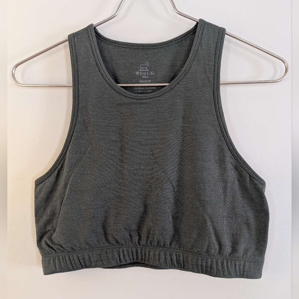 WoolX Mila Merino Bra Top, Deep Fern | Medium